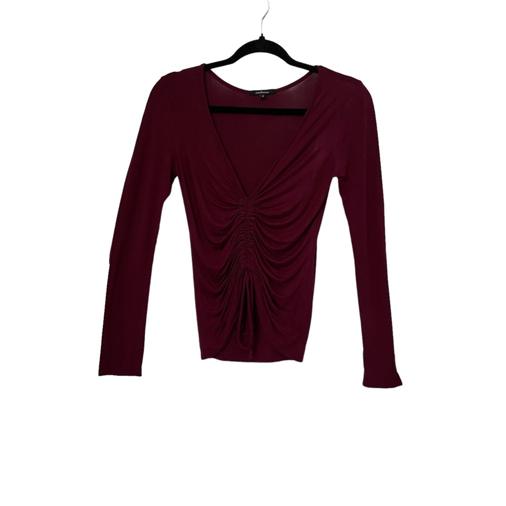 Ambiance long sleeve Maroon jaw string pull top